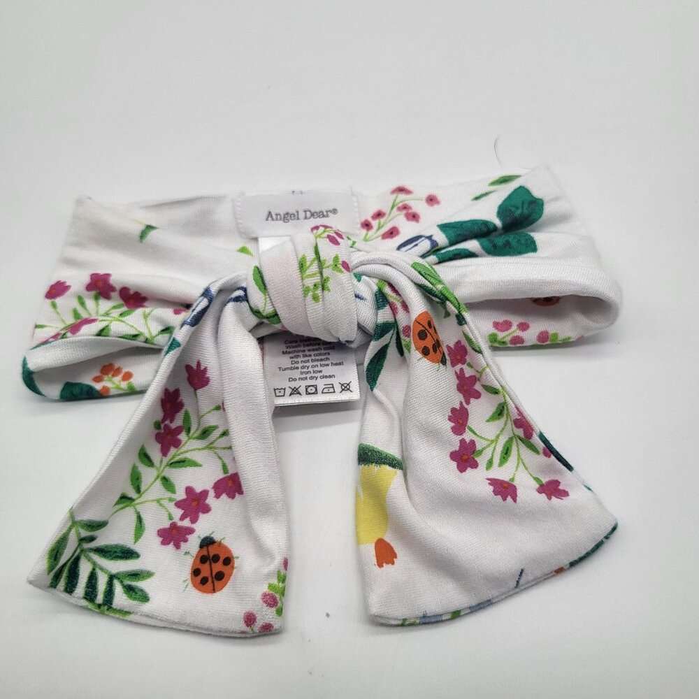 Angel Dear Headband 12-24 Months White with Flowers and Insects